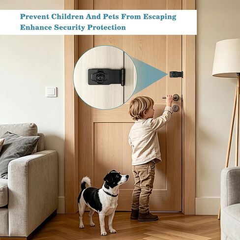 Alise Hasp Lock Right Angle 90°,Door Hinge Lock with Keys Clasp Latch Hinges Locks for Doors,2.5 Inch Black Chest Latches,without Padlock in Kuwait