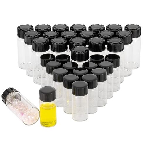 Clear Glass Vials Empty Vials Bottles Screwcap Liquid Sampling Sample Glass Bottles for Cosmetic Dispense Capacity (10pcs 5ml) in Kuwait
