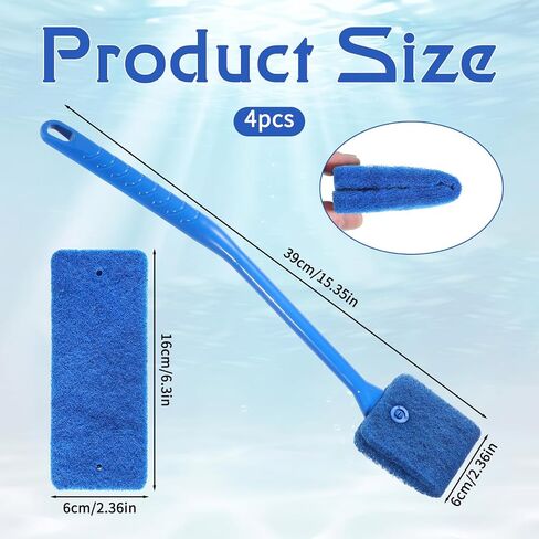 1 Set Fish Tank Scrubber & Aquarium Brush, 5-Sided Sponge Brushes in Kuwait