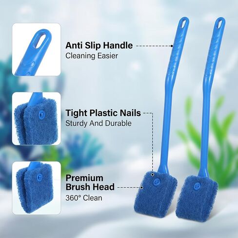 1 Set Fish Tank Scrubber & Aquarium Brush, 5-Sided Sponge Brushes in Kuwait