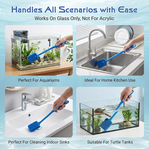 1 Set Fish Tank Scrubber & Aquarium Brush, 5-Sided Sponge Brushes in Kuwait