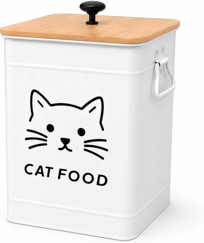Cat Food Storage Container 25-Cup Airtight Metal Canister with Dual Handles in Saudi Arabia