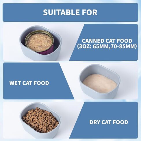 SLSON 4Pack Silicone Storage Container for 3oz Cat Canned Food Cans,Airtight Cat Food Sealer with Cover Lids Reusable Sealing Box for 2.56''/65mm Can Keep Food Fresh in Fridge in Kuwait