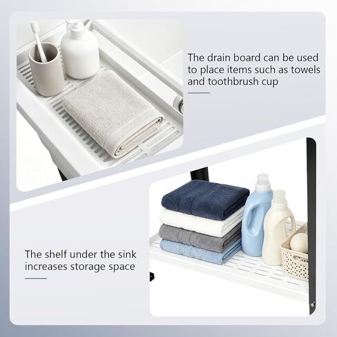 ROVSUN 25-Gallon Freestanding Pet Washing Station Utility Sink, White in Kuwait