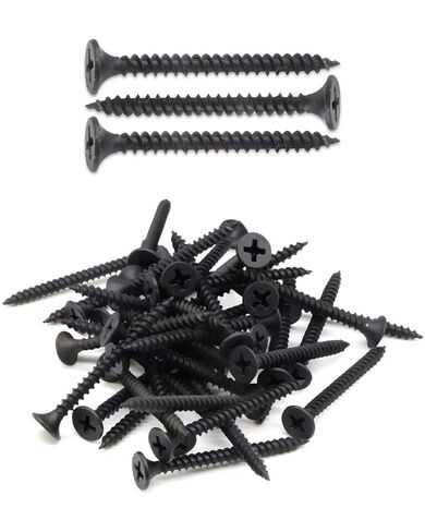IMScrews 100pcs #6x2" Flat Head Phillips Drywall Screws Fine Thread Sharp Point Wood Screw, Carbon Steel 1022A, Black Phosphate in Kuwait