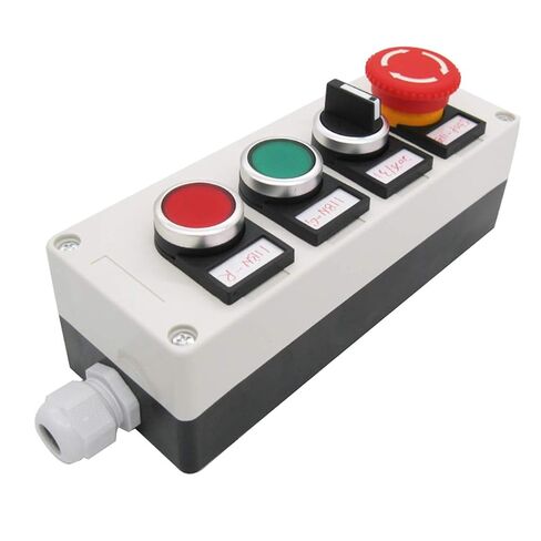TWTADE / 22mm 1 NC 1 NO Red Mushroom Latching Action Emergency Stop with Cover Push Button Switch 10A 440V Add Protection Cover (Quality Assurance for 3 Years) LA38A-11ZS-Z in Kuwait