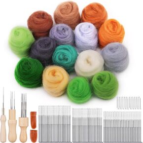 Mayboos 132 Pcs Wool Felting Needles, 15 Colors Fiber Wool Yarn Felting Supplies, Felting Tool with 3 Sizes, for Beginner Professional in Saudi Arabia