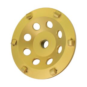 7 in. x 7/8-5/8 in. Non Threaded 7 Inch Pcd Grinding Cup Wheel, 6 PCS 1/4 Round PCD Epoxy Thinset Stucco Mastic Grinding Wheel(7/8"-5/8" Non-Threaded) in Saudi Arabia