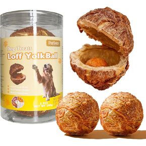 Dog Treats Balls, 2Pcs Duck Wrapped Rawhide Balls,Egg Yolk Center,200g+ in Saudi Arabia