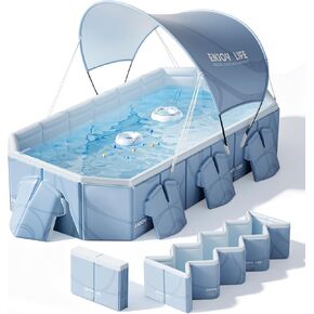 Foldable Pool with Canopy,Large Portable Pool for Adult, 85×50×22 in in Saudi Arabia