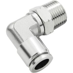 Beduan Push to Connect Fitting Elbow, 1/4" Tube OD x 3/8" NPT Male 90 Degree Elbow Adapter 304 Stainless Steel Air Union Fitting in Saudi Arabia