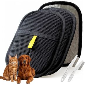 Pet Hair Removal Gloves for Dogs and Cats, Reusable pet Hair Cleaning Tool, can be Used on Clothes, Sofas, beds, Carpets, and car Seats, Quickly and Easily removes pet Hair, Two-piece Set in Kuwait