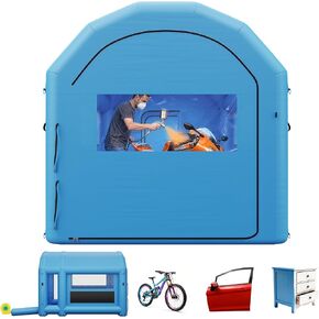 VEVOR Inflatable Paint Booth, 28 x 15 x 10 ft, Portable Spray Booth with 750W+950W Blowers, Large Filter Cotton, Changing Area, Arched Roof Painting Tent for Mid-Size Pickup, Large Furniture, Gray in Kuwait
