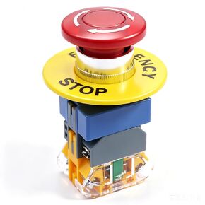 mxuteuk 22mm 110/120V LED Light Red Mushroom Emergency Stop Push Button Switch Illuminated Shut Off Estop Button 1 NC 1 NO 440V 10A, LAY37-11ZSD in Saudi Arabia