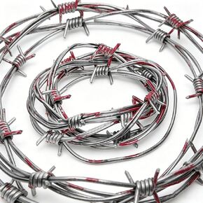 Fake Barbed Wire with Bloodstain, 16 Ft Halloween Plastic Barb Wire Garden Decoration Garland, for Party Decor, DIY Crafts in Kuwait