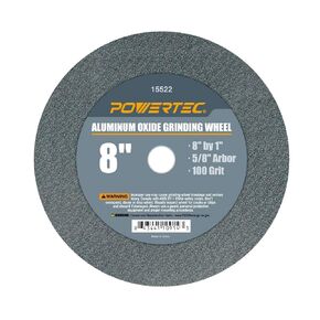 POWERTEC 15522 Aluminum Oxide Grinding Wheel 100 Grit, 8" x 1" with 5/8" Arbor in Saudi Arabia