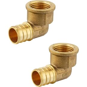 (Pack of 2) EFIELD Pex 3/4"x 1/2" Female Threaded NPT Elbow Adapter Brass Crimp Fittings (Pex 3/4"x 1/2" Female Thread),(PEX1807301-2PCS) in Kuwait