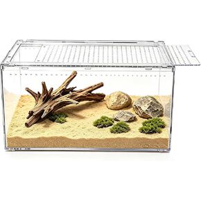 Reptile Growth Small Reptile Terrarium,Tarantula Enclosure with Magnetic Button, 8"x 6" x4" Lizard Enclosure,Reptile Breeding Tank,Spider Starter Cage,Frog Container. in Saudi Arabia
