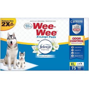 Four Paws Wee-Wee Odor Control with Febreze Freshness Pee Pads for Dogs & Puppies, Leak-Proof Dog Housebreaking Potty Training Floor Protection, Spring Fresh Scent, 22" x 23", 50 Count in Saudi Arabia