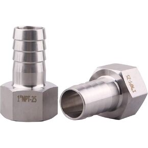 DERNORD 5/8" Barbed Hose x 3/8" NPT Female - Home Brew Fitting 304 Stainless Steel Pack of 2 in Saudi Arabia