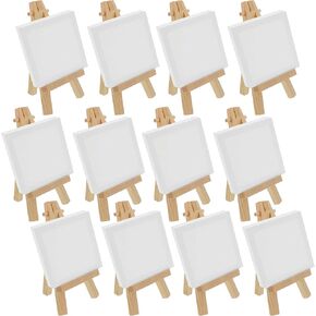 U.S. Art Supply 5" x 5" Stretched Canvas,8" High Small Natural Wooden Easel in Kuwait