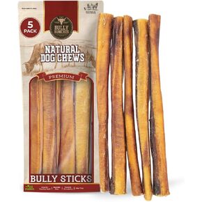 Bully Bunches Premium (6" Thick - 5 Pack) Odour-Free Bully Sticks for Small & Medium Dogs - Consistently Sized, Long Lasting Chews for Oral Care - All Natural & Single Ingredient, 100% Beef Dog Treat in Kuwait