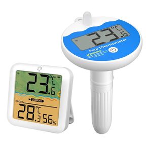 Wireless Pool Thermometer Floating Easy Read IPX8 Waterproof, AA Battery Powered Shatter Resistant Large Display for Swimming Pools Hot Tubs Tank Temperature Humidity Monitor with Backlight in Saudi Arabia