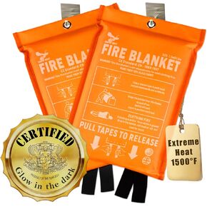 Supa Ant Fire Blanket - USA Assembled & Certified Survival Gear - Award Winning Fire Suppression Survival Kits - Emergency Fire Blanket - Fiberglass Blanket - Fire Blanket for home - 47'' Pack of 2 in Kuwait