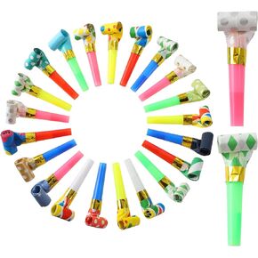 Party Blowers, 25 PCS Party Blowouts for Kids Adults, Party Noise Makers Horns, Colorful Birthday Blowers Noisemakers Blow Horns Party Whistles for Birthday Christmas New Years Events Party Favors in Kuwait