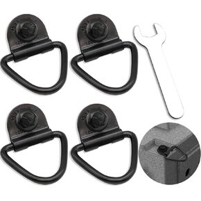 4-Pack Tie Down Kit for Kennel - Tie Down D-Ring Kit, 1000lb Load Capacity, with Wrench - Easy Installation-(All Black), Compatible with Ruffland Kennel in Kuwait