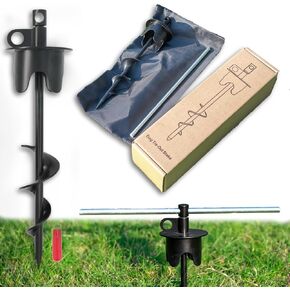 Dog Stake, 13 inch Black, 15 FT Steel Cable, Hold up to 250Lbs Dogs in Kuwait