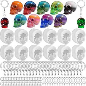 12 PCS Mini Skull Resin Molds, Little Skull Molds 12 Pcs Key Ring Accessory in Kuwait