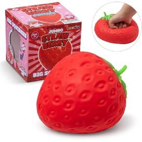 Jumbo Strawberry Squishy Toys, Giant Realistic Fruit Squishy, Soft Slow Rising Stress Ball, Sensory Fidget Toy for Anxiety Relief, Kids & Adults Gift, Party Favor in Kuwait