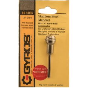 Gyros 80-18105 Mandrel, 1/8" Shank - Stainless Steel, Fits 1/4" Arbor Holes. for Dremel Type Tools in Saudi Arabia