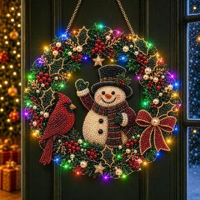 Christmas Pearl Diamond Painting Kit with LED String Lights (SNM 1, 9.84in) in Kuwait