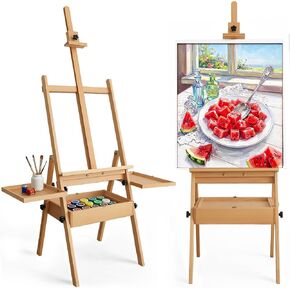 Multi-Function Beech Wood Art Easel for Painting, Flat Desk Easel Stand in Kuwait