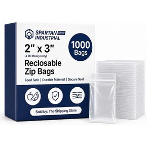 Spartan Industrial - 5" X 7" (1000 Count) Thick 4 Mil Clear Reclosable Zip Plastic Poly Bags with Resealable Lock Seal Zipper - Heavy Duty and Durable in Saudi Arabia