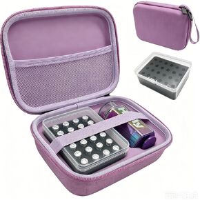 Storage Case for Hally Hair Gem Pen, 2-in-1 Hard EVA Travel Organizer with Removable PP Gem Box (Holds 360 Gems) for Gem Pen Applicator and Hair Gems (Only Case) (Purple) in Kuwait