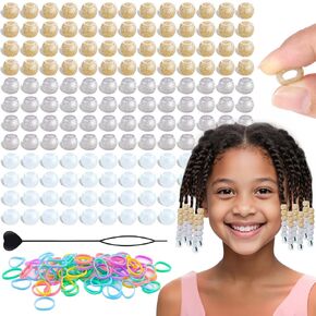 Tinkrstuff 150pcs Mixcolor Round and Star Small Silicone Beads for Hair in Kuwait