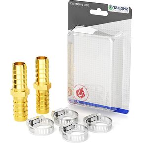 TAILONZ PNEUMATIC Three Way Brass Pipe Fitting Tee T Adapter 3/8" x 3/8" x 3/8" Hose Barb（Pack of 15） in Kuwait
