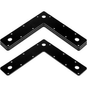 4 Pcs 9 Inch Steel L Right Angle Bracket Black Flat Mending Plate Length 9", Width 2-1/8", Thickness 3mm, Max Load 90LB Flat Repair Plate Corner Brace for Wooden House, Furniture in Saudi Arabia