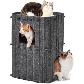FUKUMARU Cat House for Indoor Cats, Warm Felt Cat Bed, Scratch Resistant in Kuwait