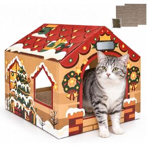 Halloween Cardboard Cat House Scratcher & Play Gift for Indoor Cats in Kuwait