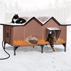 Outdoor Heated Cat House for Outside, Heated Outdoor Cat House Weatherproof in Kuwait