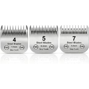 7 Skip Tooth Detachable Pet Dog Grooming Steel Blades,Compatible with Andis,Oster A5,Wahl KM10 Series Clippers,Cut Length 1/8-Inch (3.2mm) ，1 Pack in Kuwait