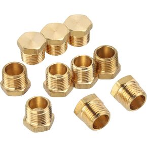 LTWFITTING Brass Pipe Hex Head Plug Fittings 1/2-Inch Male NPT Air Fuel Water Boat(Pack of 10) in Kuwait