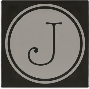 Stupell Industries Modern J Initial Round Elevator Key Shape Canvas Wall Art in Saudi Arabia