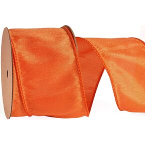 LaRibbons Orange Ribbon Wired Fall Halloween Dupioni, 1" x 10 Yards in Saudi Arabia