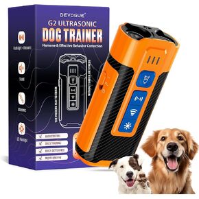 DEVOGUE® Dog Bark Deterrent Devices with Different Training Modes – Rechargeable Anti Barking Device for Dogs – 10 to 12 Meter Long Range Ultrasonic Dog Bark Deterrent in Kuwait