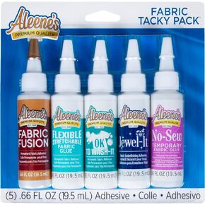 Aleene's Tacky Pack Fabric Glue, 5pk, 0.66 Fl Oz, Clear (25114) in Saudi Arabia